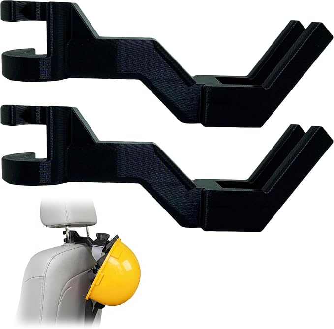 2 Pack Hard Hat Holder for Truck Seat,Headrest Hooks for Car,Quick Install | Portable Hard Hat Hanger,Vehicle Accessory Storage Assistant for Hard Hats,Bags & Work Gear by Unknown