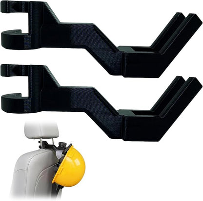 2 Pack Hard Hat Holder for Truck Seat,Headrest Hooks for Car,Quick Install | Portable Hard Hat Hanger,Vehicle Accessory Storage Assistant for Hard Hats,Bags & Work Gear by Unknown