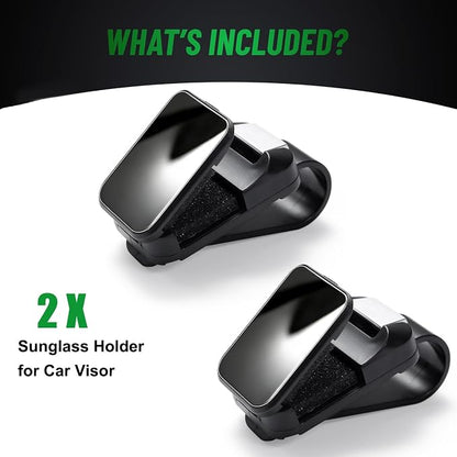 Dsycar 2 Pack Sunglasses Holder for Car, One-Handed-Operation Visor Sunglass Holder Clip, Easy Access Storage for Driving,Universal Fits (Black) - Image 8