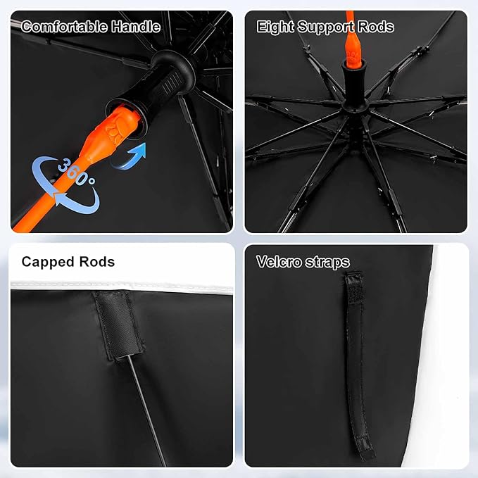 Dog Driving Car Windshield Sun Shade Umbrella, Car Windshield Sunshades Cover with 360¡ã Rotation Bendable Handle, Foldable Sun Shade for Most Vehicles - Image 6