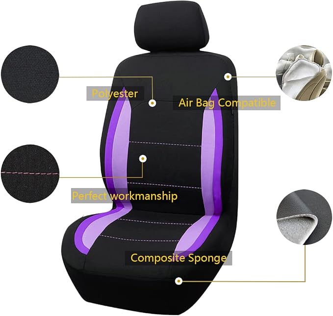 Flying Banner Car Seat Covers Front Seats Rear Bench Polyester car seat Protectors Easy installations Rear Bench Split Classic Man Lady Truck - Image 2
