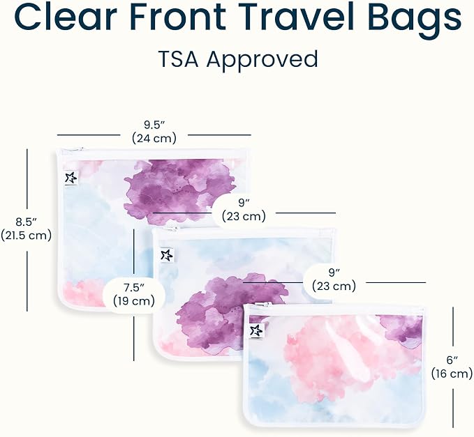 Tiny Twinkle Diaper Bag Organizing Pouches|3 Pack Mess-Proof Clear Front Travel Organizer Bags&TSA Approved Toiletry Bag Set for Baby and Mom Essentials - Image 4
