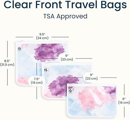 Tiny Twinkle Diaper Bag Organizing Pouches|3 Pack Mess-Proof Clear Front Travel Organizer Bags&TSA Approved Toiletry Bag Set for Baby and Mom Essentials - Image 4