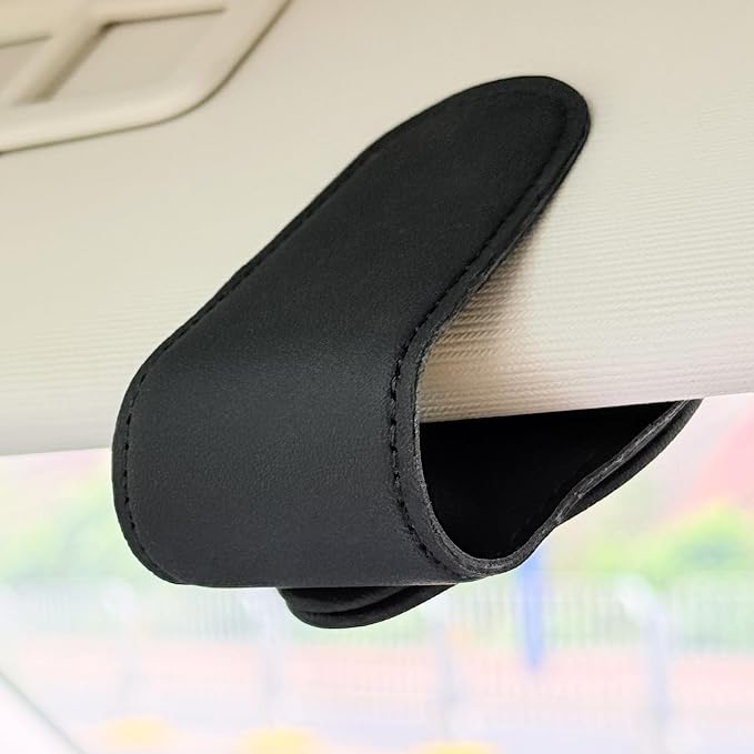 American Flag - Car Sunglass Holder, Magnetic Leather Eyeglass Hanger Mount Clip Holder for Car Visor Accessories (Black) | Magnetic Leather - Image 4