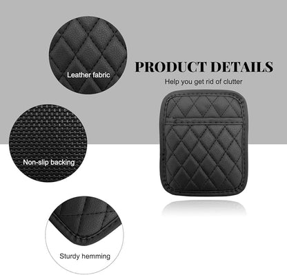 2 PCS Car Side Pocket Organizer, Leather Adhesive Auto Side Seat Back Storage Pocket, Waterproof Phone Document Sunglasses Holder Vehicle Gap Filler Pouch, Car Accessories (Small) - Image 6