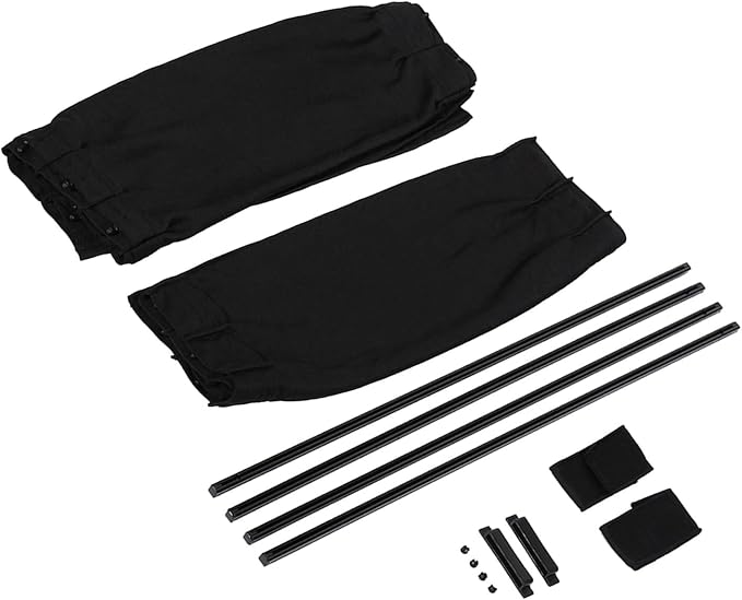 Ejoyous Car Curtains for Windows, Foldable Car Sun Shade, 2 x 50s Car Sun Shade Window Curtain Adjustable Sunshade Drape Visor Valance Curtain, Easy Installation (Black) - Image 2