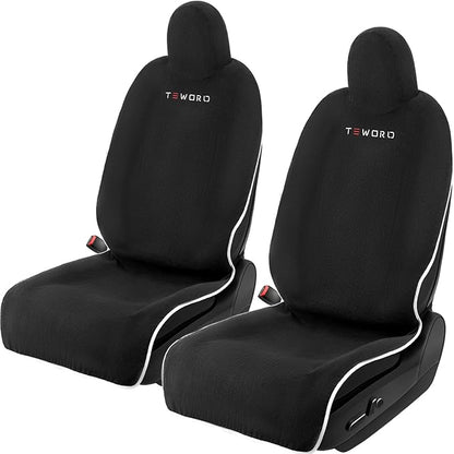 Premium Microfiber Towel Tesla Model Y Juniper/3 Seat Cover, Waterproof | Sweatproof | Machine Washable | Non-Slip, Seat Protector for Tesla Model 3/Y 2016-2026 Interior Accessories - (2Pack, Black) by TEWORLD