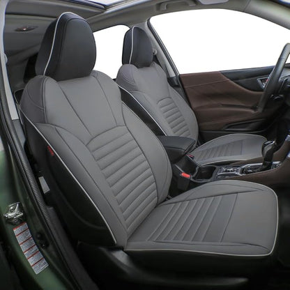 EKR Car Seat Covers for Subaru Forester 2014-2018(NO Base),Full Set | Custom Fit for Subaru Forester 2014-2018(Not for Base)Factory-Like Fit,360°Protection,Faux Leather(Black/Gray) by EKR