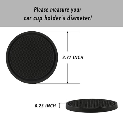 ZSDY Car Cup Coaster, 4PCS Universal Auto Non-Slip Cup Holder Embedded in Ornaments Coaster, Car Interior Accessories Sets, Black - Image 4