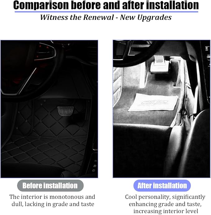 Car Interior LED Lights, 4 in 1 USB Port Automotive Ambient Neon Light Kit, Vehicle Center Console Dashboard Strip Lamps Decoration Accessories, Universal for SUV Truck Sedan (White) - Image 5