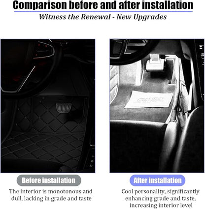 Car Interior LED Lights, 4 in 1 USB Port Automotive Ambient Neon Light Kit, Vehicle Center Console Dashboard Strip Lamps Decoration Accessories, Universal for SUV Truck Sedan (White) - Image 5