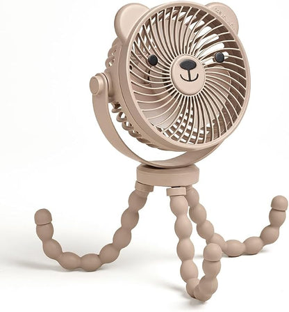 Itzy Ritzy Baby Stroller Fan, Rechargeable Fan with Wraparound Legs (Bear) | 360° Swivel, Flexible Wraparound Legs Attach to Strollers & Car Seats, USB Rechargeable with 3 Speeds for Cooling On the Go by Unknown
