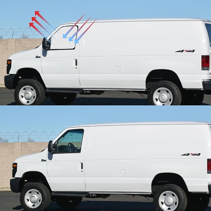 Front Side Window Sun Shade with Suction Cups for 1992-2025 Fo-rd E-Series E-150 E-250 E-350 E-450 Van Motorhome, Foldable Window Sunshade Sun Visor, Side Window Shades Blocks UV Rays Heat - Image 6