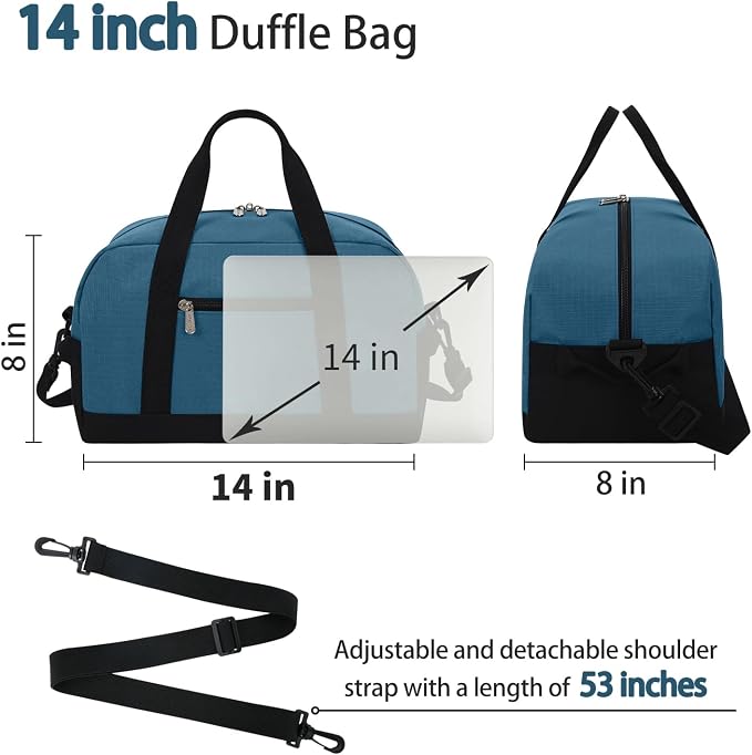 Apenze Small Gym Bag 14 inch Duffel Bag | Mini Carry On Bag, lightweight,Travel Sport ,Blue - Image 6