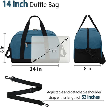 Apenze Small Gym Bag 14 inch Duffel Bag | Mini Carry On Bag, lightweight,Travel Sport ,Blue - Image 6
