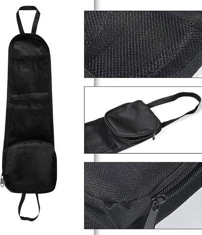 Car Seat Side Storage Pocket, Car Seat Organizer Hanging Bag (1, Black-1) - Image 4