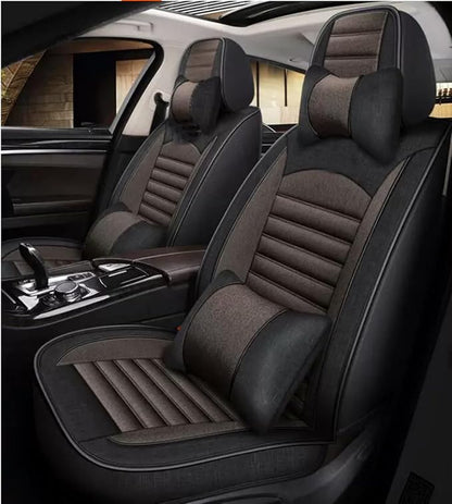 Custom Car Seat Covers Fit for Wrangler JL JK Rubicon Sahara Grand Cherokee L Cherokee Compass Renegade Gladiator Wagoneer Liberty Commander Grand Cherokee SRT (Black Coffer(Line) A) - Image 2