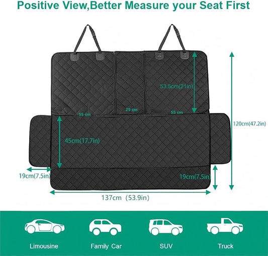ANOSOSPECIAL Dog Car Seat Cover for Back Seat Cover,Non Stick Fur Rear Seat Protector for Pet,Nonslip Waterproof Durable Universal Fit Interior Backseat Covers for Auto Van SUV - Image 2