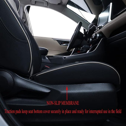 EKR Corolla Seat Cover Custom Fit for Toyota Corolla 2020 2021 2022 XLE,Leather Car Seat Cover Full Set-Faux Leather(Black/Gray) - Image 2