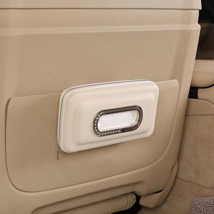 Car Tissue Holder, Visor Mask Holder, Sun Visor Napkin Holder, Car Mask Dispenser, Premium Leather Tissue Holder for Auto SUV Truck (Beige) - Image 4
