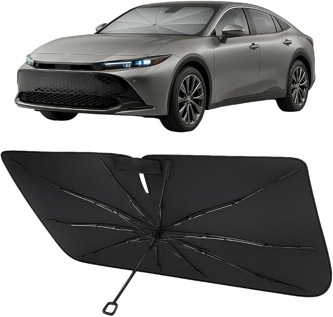 Proadsy Custom Fit Windshield Sun Shade Umbrella for 2023-2026 Toyota Crown | Advanced Ice Crystal Material, -54°F Cooler, Zero-Gap Sunblock, Instant Setup & Foldable Design for Summer Parking, Daily Use by Proadsy