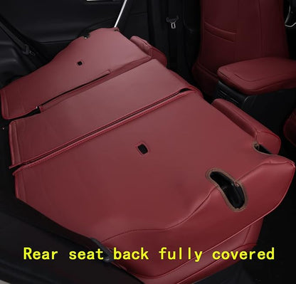 Custom Fit RAV4 and VENZA Seat Covers Fit for Toyota RAV4 2019 2020 2021 2022 2023 2024 2025 Prime and XSE Hybrid with Waterproof Faux Leather (Wine red, LU02-Prime-XSE Hybrid) - Image 4