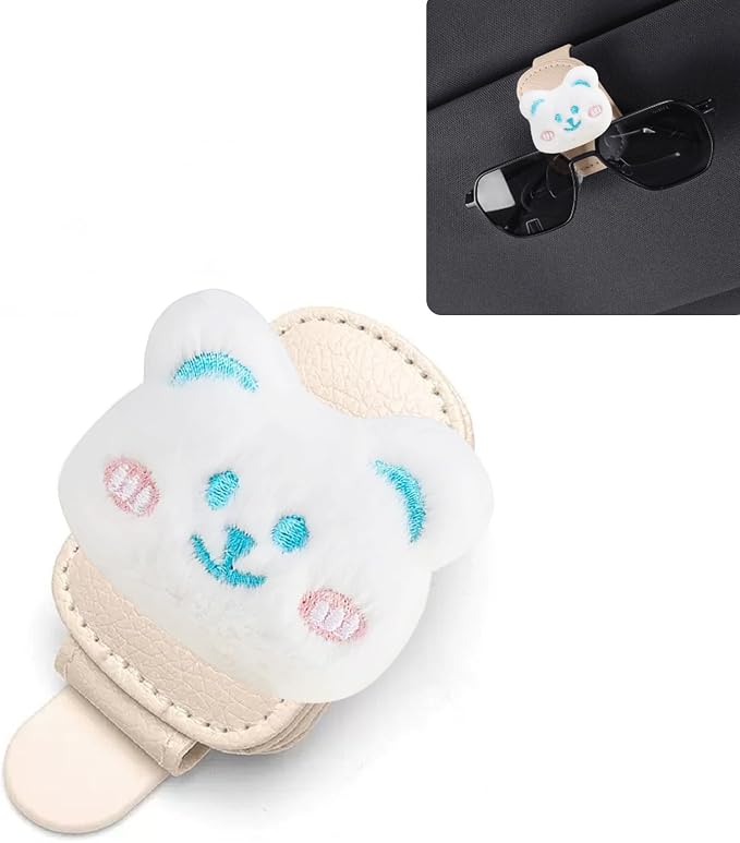 Cat Car Visor Accessories Magnetic Leather Sunglasses Holder | Ticket Card Clip Sunglasses Mount,Cars Visor Accessories Gadgets Cats Auto Decor,Cat Gifts for Women,Men,Mom by Unknown