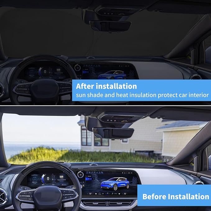 Windshield Sun Shade Car Sunshade Accessories for Chevy Equinox 2018-2026 | HOHUIGO Front Window Screen Shade Foldable Sun Visor UV Protector Heat Shield for Chevrolet Equinox Cover Keep Car Cooler - Image 6