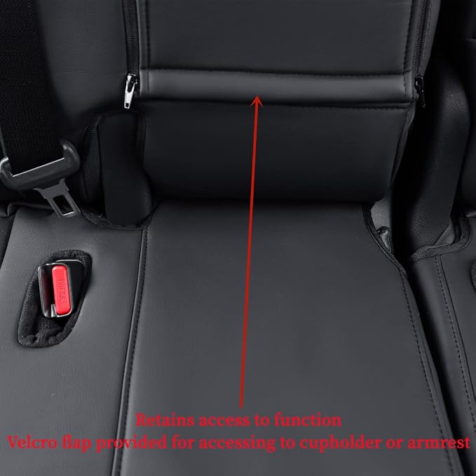 Full Set Car Seat Covers for Honda Odyssey 2011-2017,7-Seater,Faux Leather | for LX Only,2nd Row Captain Seats,Luxury Waterproof Seat Protector,Fit Like A Glove(Black) - Image 7