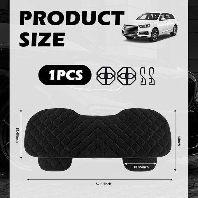 Plush Car Seat Covers with Side Pockets,Warm & Breathable Car Back Seat Cover for Cars Seats Protection,All-Season Anti-Slip Back Seats Cover for Cars Interior Accessories - Image 2
