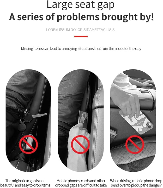 IHOTDER 2PCS Car Seat Gap Filler - Car Seat Gap Filler Organizer for Holding Phone,Key,Purse - Universal Car Gap Filler Fits CCar Truck SUV Car Interior Accessories (Burgundy/2PCS)… - Image 7