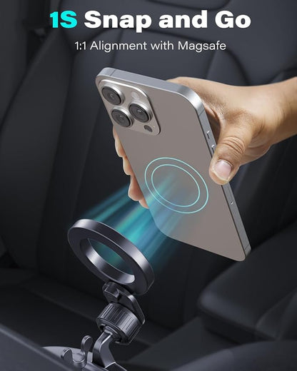 for MagSafe CD Phone Holder for Car, Foldable Longarm CD Phone Mount | 17 N54 Magnets Secure Hold, 360° Rotation, Hollow Socket Fits iPhone 12-17 Series, MagSafe Cases, Pop Grip & Ring Holders - Image 6