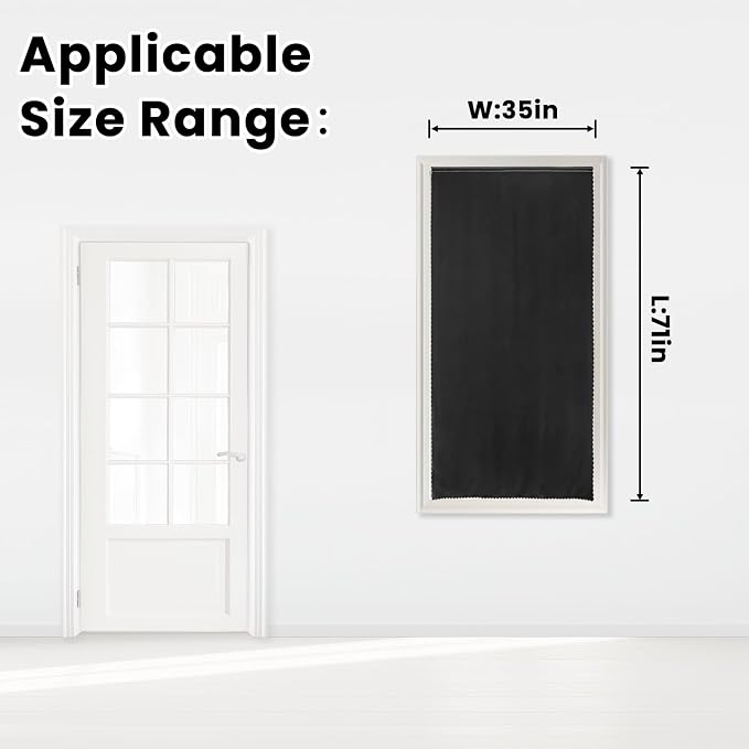 Adhesive Blackout Curtains- Self Stick Shades Window Blinds Curtains No Rod Needed Easy to Hang Curtains, Use for Bedroom, Living Room, Dining Room, Kitchen, Home Office, 35"W X 71"L, Black, 1 Panel - Image 7
