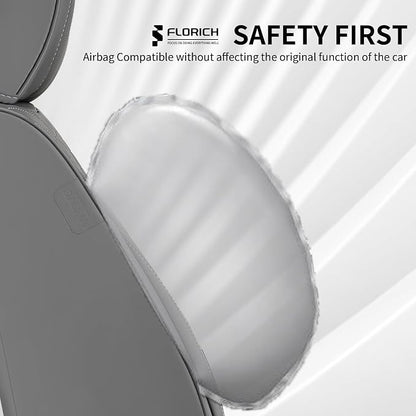 Car Seat Covers for Full Set, Universal Seat Cushion 5 Seats, Car Seat Protector Waterproof, Premium Leather Automotive Seat Covers for Most Cars, Sedans, SUVs, and Trucks-Gray - Image 8