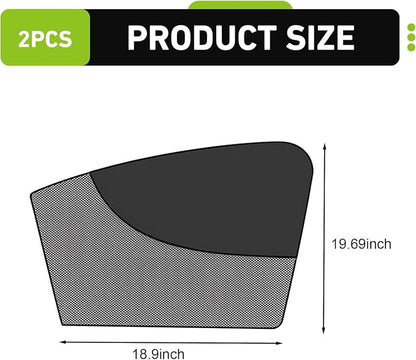 2 PCS Car Side Window Shades, Double-Layer Sun Blocking & Heat Insulation Shield for Baby Kids, Mesh Full/Half Privacy Protection & Ventilation Curtain, Foldable Cover for Most Cars (Black) - Image 2
