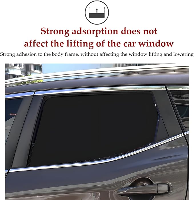 Car Side Window Sun Shades, 2PCS Retractable Vehicle Sun UV Rays Block Cover with Storage Net Pockets, Privacy Automotive Side Window Curtain, Universal for SUV RV Truck - Image 4