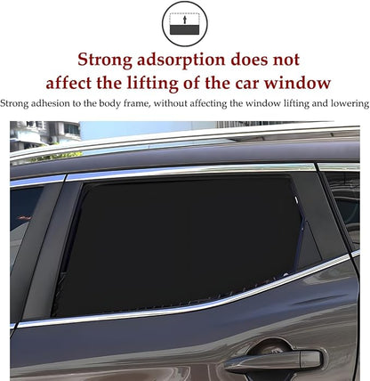 Car Side Window Sun Shades, 2PCS Retractable Vehicle Sun UV Rays Block Cover with Storage Net Pockets, Privacy Automotive Side Window Curtain, Universal for SUV RV Truck - Image 4