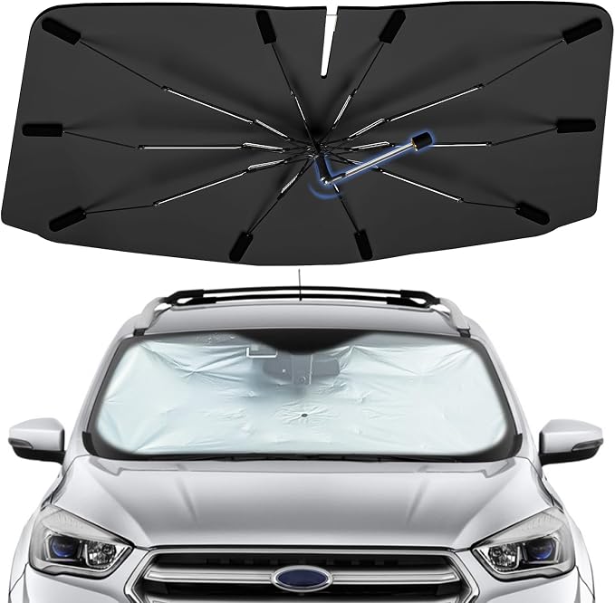 Windshield Sun Shade Umbrella for Ford Escape 2013-2019 Front Window | Foldable Car Sunshade, Highly Reflective Windshield Sun Shield Visor for UV Protection, Keep Car Cool Accessories by Bocvam