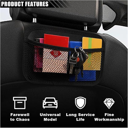 SMILFUY 4PCS Car Organizer, Car Sticky Mesh Pocket, Elastic Mesh Seat Back Pocket, Strong Paste Organizer (2 Large+2 Small, Black) - Image 5