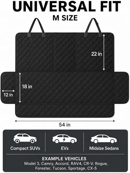 Dog Car Seat Protector, Back Seat Cover for Dogs, SUV & Car Seat Covers 54" | Fits compact SUVs, sedans; protects rear bench and car interior from pet hair, kid spills - Image 2