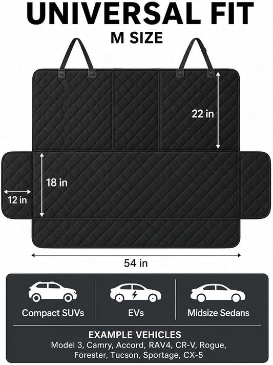 Dog Car Seat Protector, Back Seat Cover for Dogs, SUV & Car Seat Covers 54" | Fits compact SUVs, sedans; protects rear bench and car interior from pet hair, kid spills - Image 2