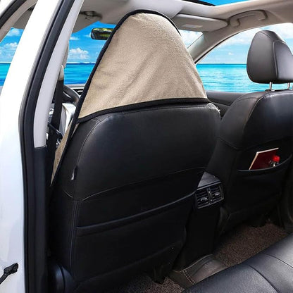 Waterproof Sweat Towel Car Seat Cover Sweat Carseat Protector,Perfect for Universal Anti-Slip Car Truck SUV Seat, Great for Post Gym Workout, Running, Swimming, Beach and Hiking (Beige) - Image 4