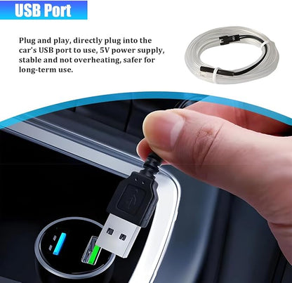 Car LED Strip Lights, 16.4FT 5V Waterproof Flexible Vehicle Ambient Lighting Kits with USB Port, Automotive Lamp Strips Decorations, Universal for SUV Automobile Truck (Ice Blue) - Image 4