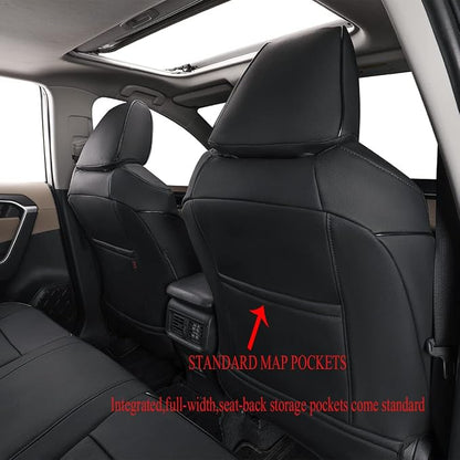 EKR Corolla Seat Cover Custom Fit for Toyota Corolla 2023 2024 2025 2026 Hybird SE&2023 2024 Hybird Nightshade, Leather Car Seat Cover Full Set-Faux Leather(Black) - Image 3