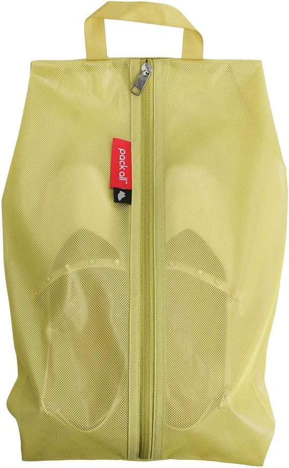 pack all Shoe Bag for Travel, Water-Resistant Shoe Pouch for Sports | Odor-Resistant, Dustproof, Portable, Soccer Cleats & Gym Storage, Fits Up to Size 11, 1 Pack, Mustard by packall