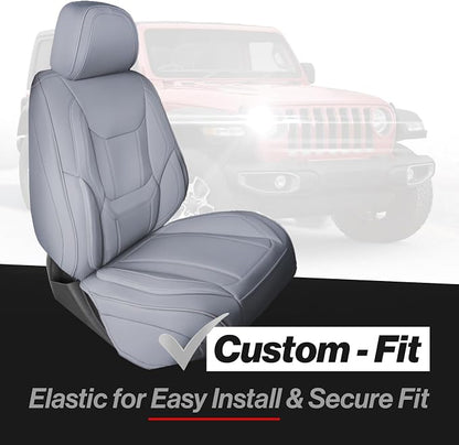 Coverland Custom SUV Car Seat Covers for 2025-2026 Subaru Forester | Premium Waterproof Faux Leather Non-Slip Memory Foam Airbag Compatible Custom Fit Interior Protector [Front Seat-Gray] - Image 2