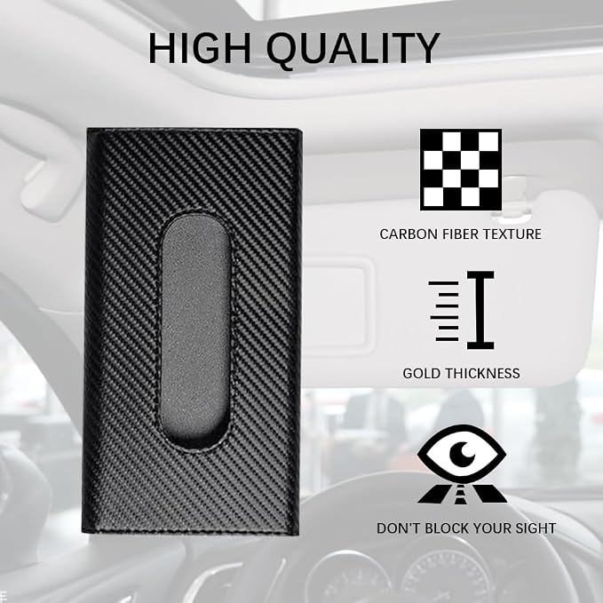 Car Tissue Holder, Sun Visor Napkin Holder, Premium PU Leather Car Tissue Box, with Tissue Refill, Universal Version Hanging Tissue Holder for Cars, Trucks, SUVs - Image 6