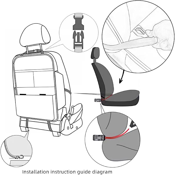 Seat Back Protector,Shields Seat Backs From Kicks and Adds Storage | kick mats back seat protector easy to install and clean, well-crafted, sturdy, durable and stylish.2 Pack - Image 5