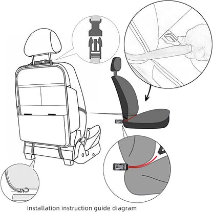 Seat Back Protector,Shields Seat Backs From Kicks and Adds Storage | kick mats back seat protector easy to install and clean, well-crafted, sturdy, durable and stylish.2 Pack - Image 5