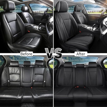 Car Seat Covers Full Set Custom Fit for Honda HR-V 2016-2026 , Black&White | Premium Faux Leather, Waterproof, Anti-Slip, Airbag Compatible, Breathable, Car Seat Protectors, 2 Rows 5 Seats - Image 5